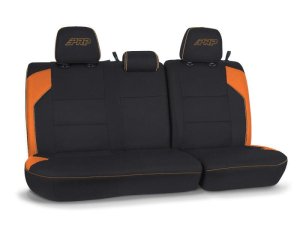 Toyota Tacoma Rear Bench Seat Cover - PRP Seats - Black/Orange - `16-`23